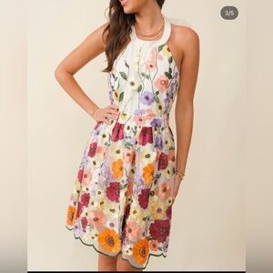 Just Me Floral Halter Mini Dress